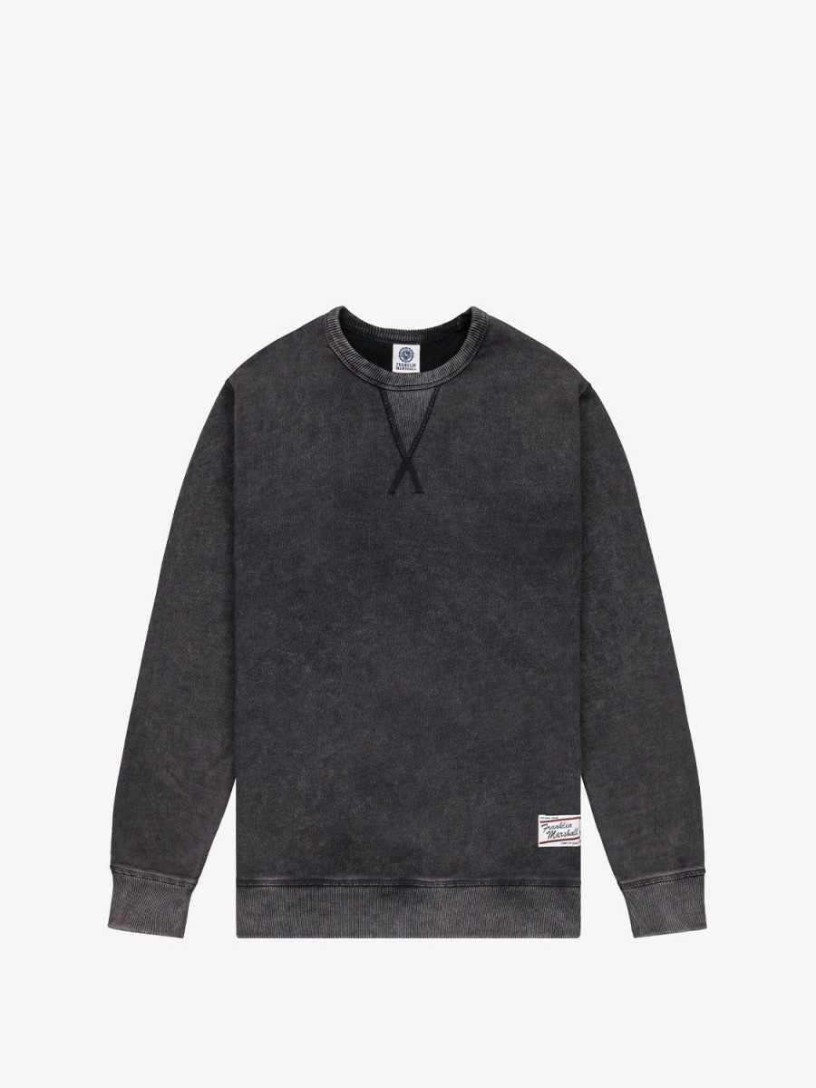 Man Franklin & Marshall  | Marble Wash Sweatshirt With Triangle-Shaped Detail On The Collar