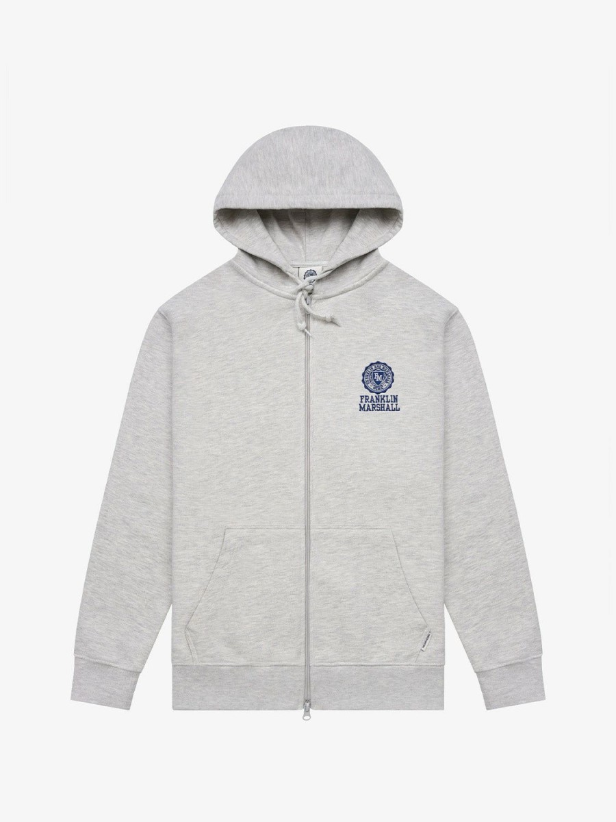 Man Franklin & Marshall  | Hoodie With Zipper And Crest Logo Embroidery